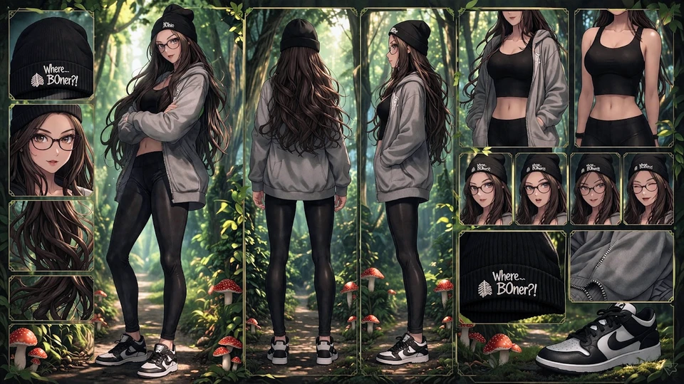 Beanie & Glasses Character Sheet — Character Sheets example