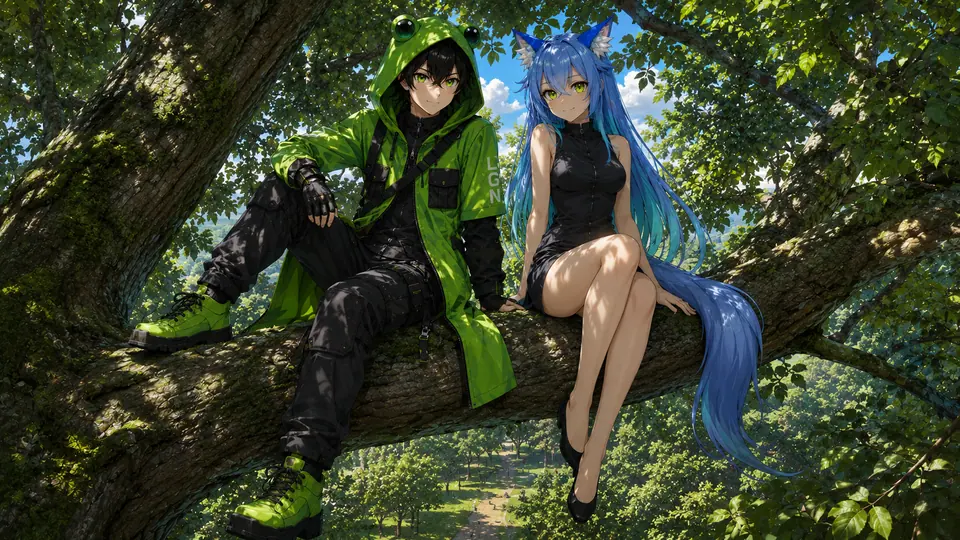 Shadow & Blue VIXN — Treetops — Custom Art example