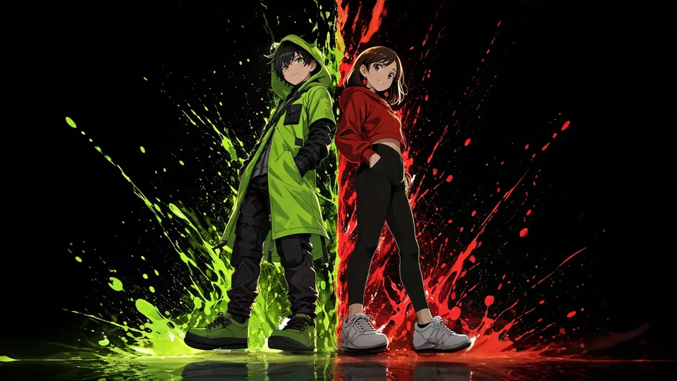 Shadow Duo — Paint Splash — Custom Art example