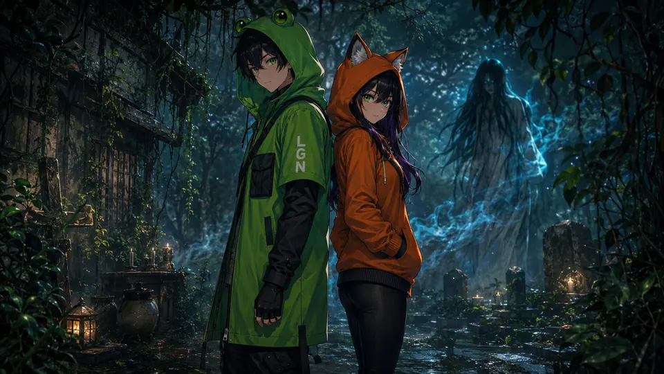 Shadow & VIXN — Haunted Forest — Custom Art example