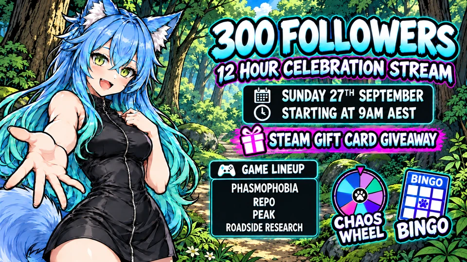 300 Followers — Celebration Stream — Posters & Adverts example