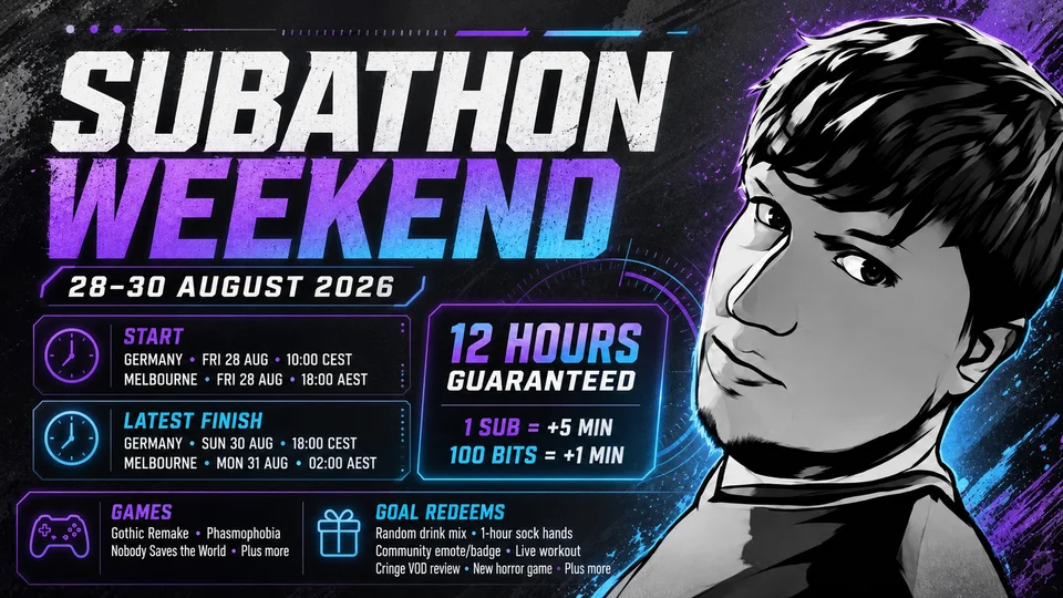 Subathon Weekend — Posters & Adverts example